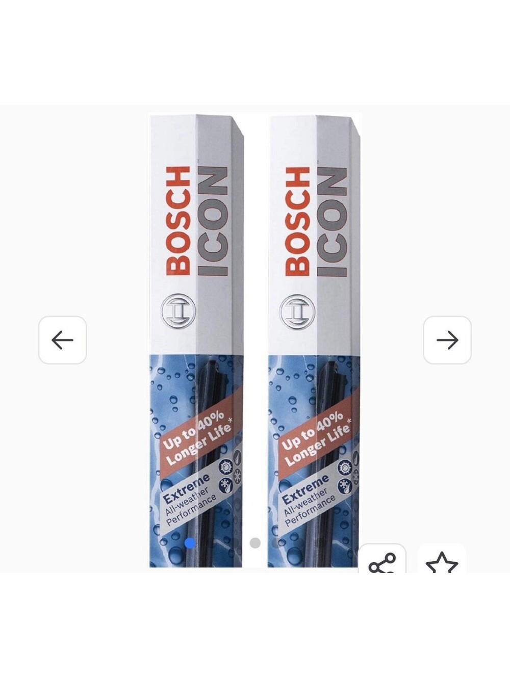 Bosch ICON Beam Wiper Blades 26OE 22OE Driver Passenger Set 26OE22OE Side